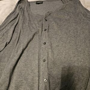 Grey Button Up Cardigan